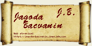 Jagoda Bačvanin vizit kartica